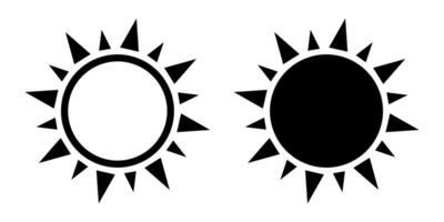 Sun icon, sun symbol isolated on white. vector