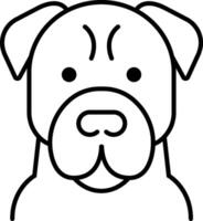 Pet dog line icon illustration vector