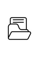 line art simple document. folder icon vector