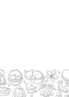 Autumn vertical a4 poster with space for text. Minimalist monochrome gray bottom border frame with fall seasonal cozy elements. For card, banner, invitation, social media, festival or planner. vector