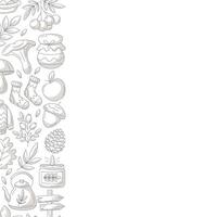 Autumn square poster, space for text. Minimalist monochrome gray left side frame with fall seasonal cozy elements. For card, banner, invitation, social media, festival or postcard. Isolated background vector