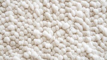 White Boucle Rug Texture Close-Up photo