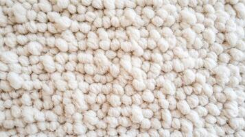 White Boucle Rug Texture Close-Up photo