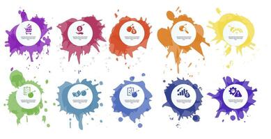 Infographic Risk Management template. Icons in different colors. Include Market Trend, Risk Investment, Capital, Identification and others. vector
