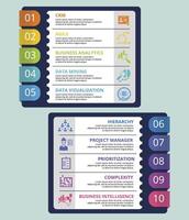 Infographic Biohacking template. Icons in different colors. Include Detox, Meditation, Drugs, Hydrate and others. vector