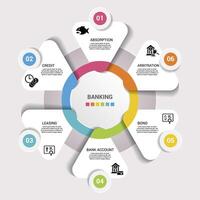 Infographic Industry 4.0 template. Icons in different colors. Include Industry 4.0, Blockchain, Automation, Manufacturing and others. vector