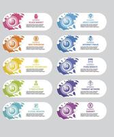 Infographic Banned Internet icons illustration. 10 colored steps info template with editable text. vector