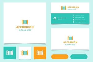 Accordion logo design with editable slogan. Branding book and business card template. vector