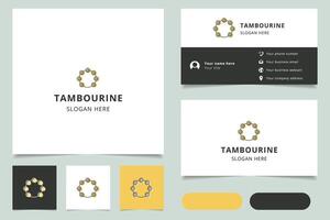Tambourine logo design with editable slogan. Branding book and business card template. vector