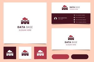 Data base logo design with editable slogan. Branding book and business card template. vector