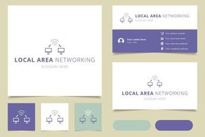 Local area networking logo design with editable slogan. Branding book and business card template. vector