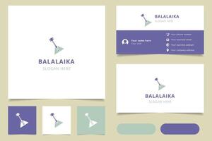 Balalaika logo design with editable slogan. Branding book and business card template. vector
