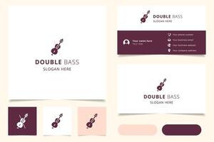 Double bass logo design with editable slogan. Branding book and business card template. vector