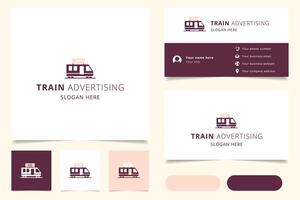 Train advertising logo design with editable slogan. Branding book and business card template. vector