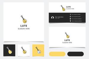 Lute logo design with editable slogan. Branding book and business card template. vector