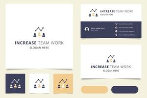 Increase team work logo design with editable slogan. Branding book and business card template. vector