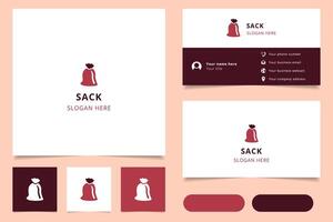 Sack logo design with editable slogan. Branding book and business card template. vector
