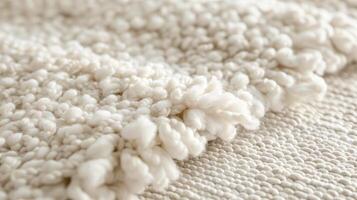 White Boucle Rug Texture Close-Up photo