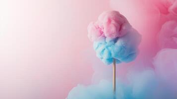 Colorful cotton candy in soft pastel color background photo