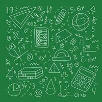 Math set of doodle elements. , isolated vector