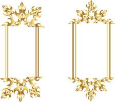 set Gold frames rectangle vector