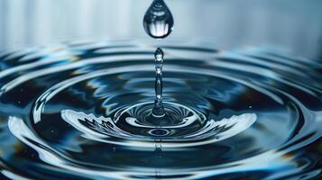 A close-up image capturing a drop of water leaking from a faucet photo