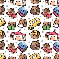 BACK TO SCHOOL PUPPY PATTERN DESIGN vector