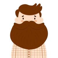 Man with a beard. Flat character. vector