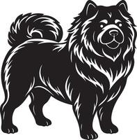 silhouette image of Chow Chow vector