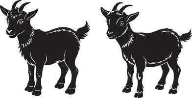 Silhouette image of Goat vector