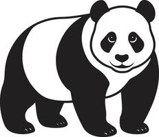 Art and illustration of silhouette style image of panda vector