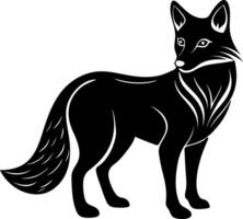 Silhouette image of Arctic Fox vector