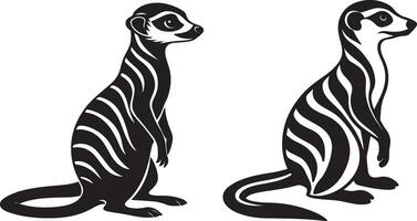 Silhouette image of Meerkat vector