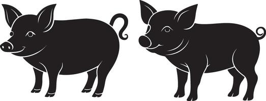 Silhouette image of Teacup Pig vector
