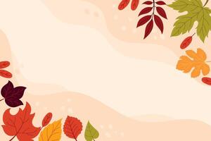 Autumn background with leaves vector