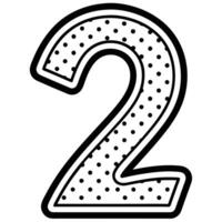 a minimalistic traced number 2 letter having dotted outline on white background vector