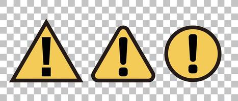 Exclamation mark icons in various shapes. vector