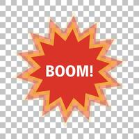 Boom Label for explosion and impact. vector