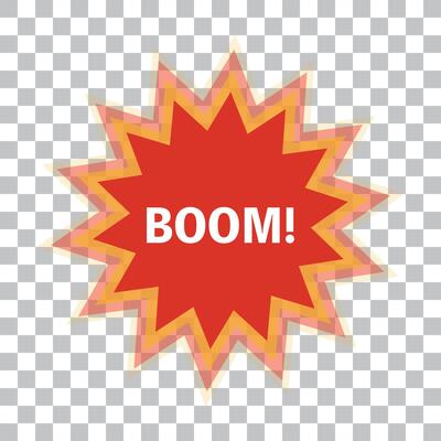 Boom Label for explosion and impact.
