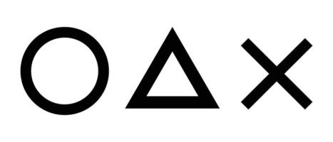 Circle, triangle, and cross silhouette icons. vector