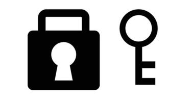 Padlock and key icons. Silhouette of a lock. vector