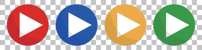 Modern play button icon set. vector