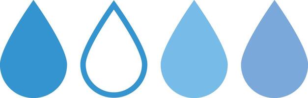 Water drop button icon set vector