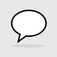 speech bubble icon with isolated shadow on gray background. vector