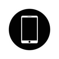 Smartphone icon in a black circle. vector