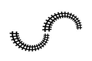 Curved rail silhouette icon. vector