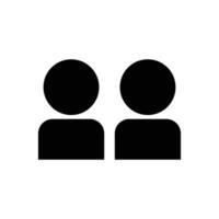 Two people silhouette icon. vector