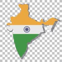 Indian flag in the shape of the Indian map. vector