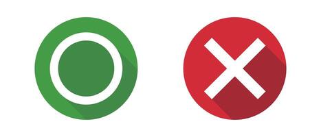 Modern icon set with circle and cross marks. vector