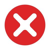 Rounded cross mark icon. vector